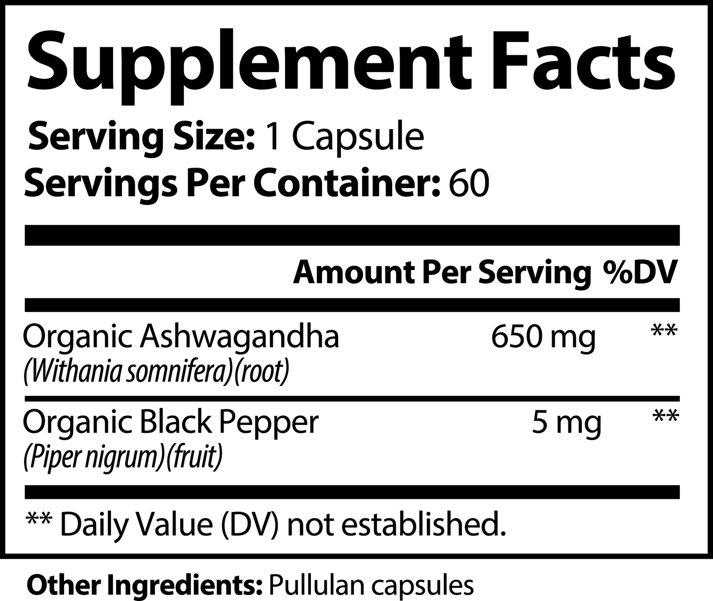 Organic Ashwagandha Capsules • Autoimmune, Athletic, & Cognitive Support