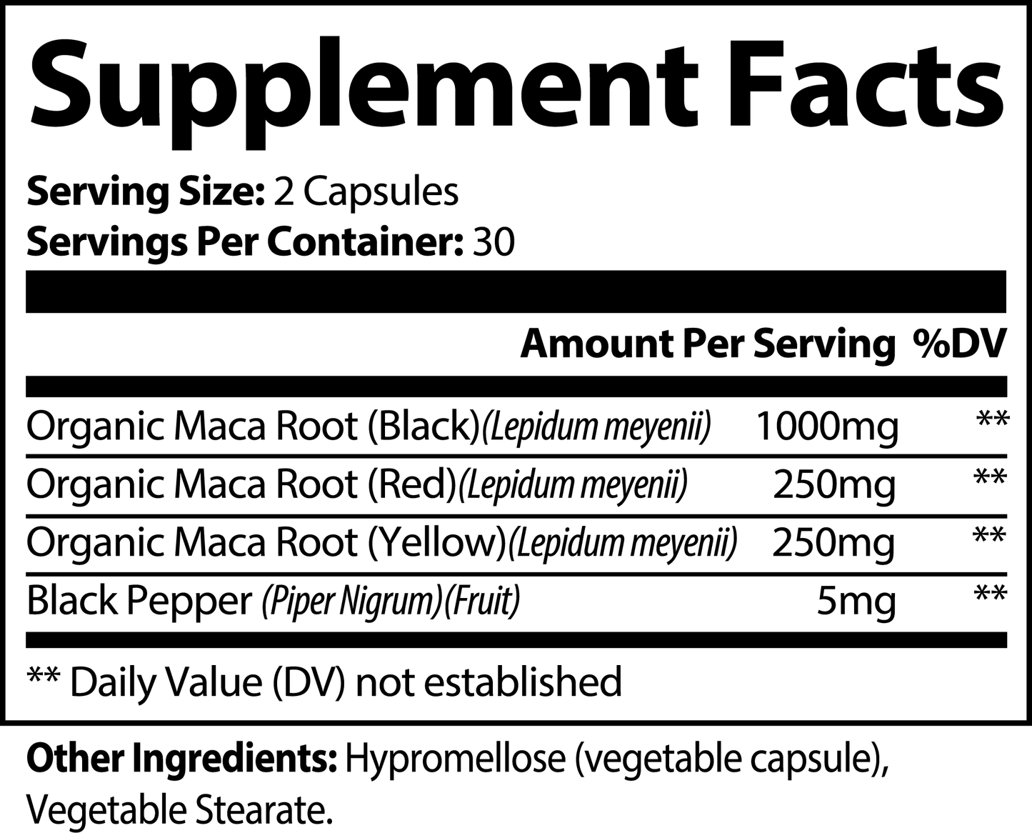 Organic Maca Capsules • Adrenal Energy & Mood Support