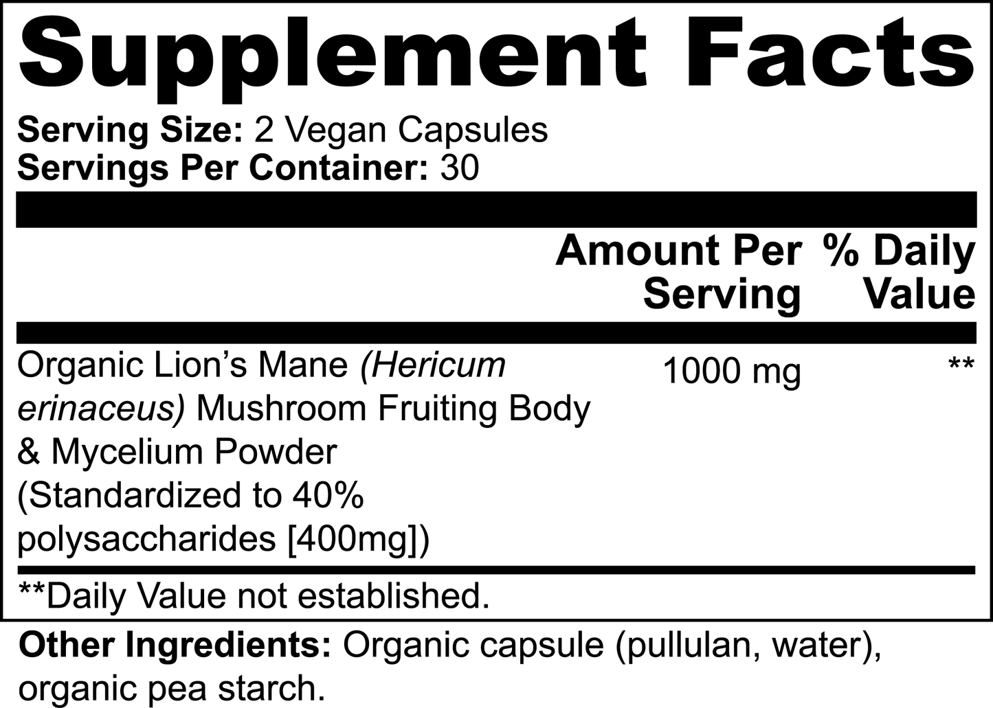 Organic Lion's Mane Mushroom Capsules • Holistic Focus Coffee Alternative