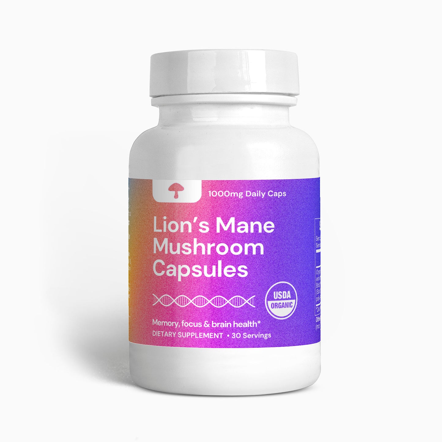 Organic Lion's Mane Mushroom Capsules • Holistic Focus Coffee Alternative