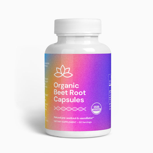 Organic Beet Capsules • Vasodilator, NO2 Pre-Workout, & Heart Support