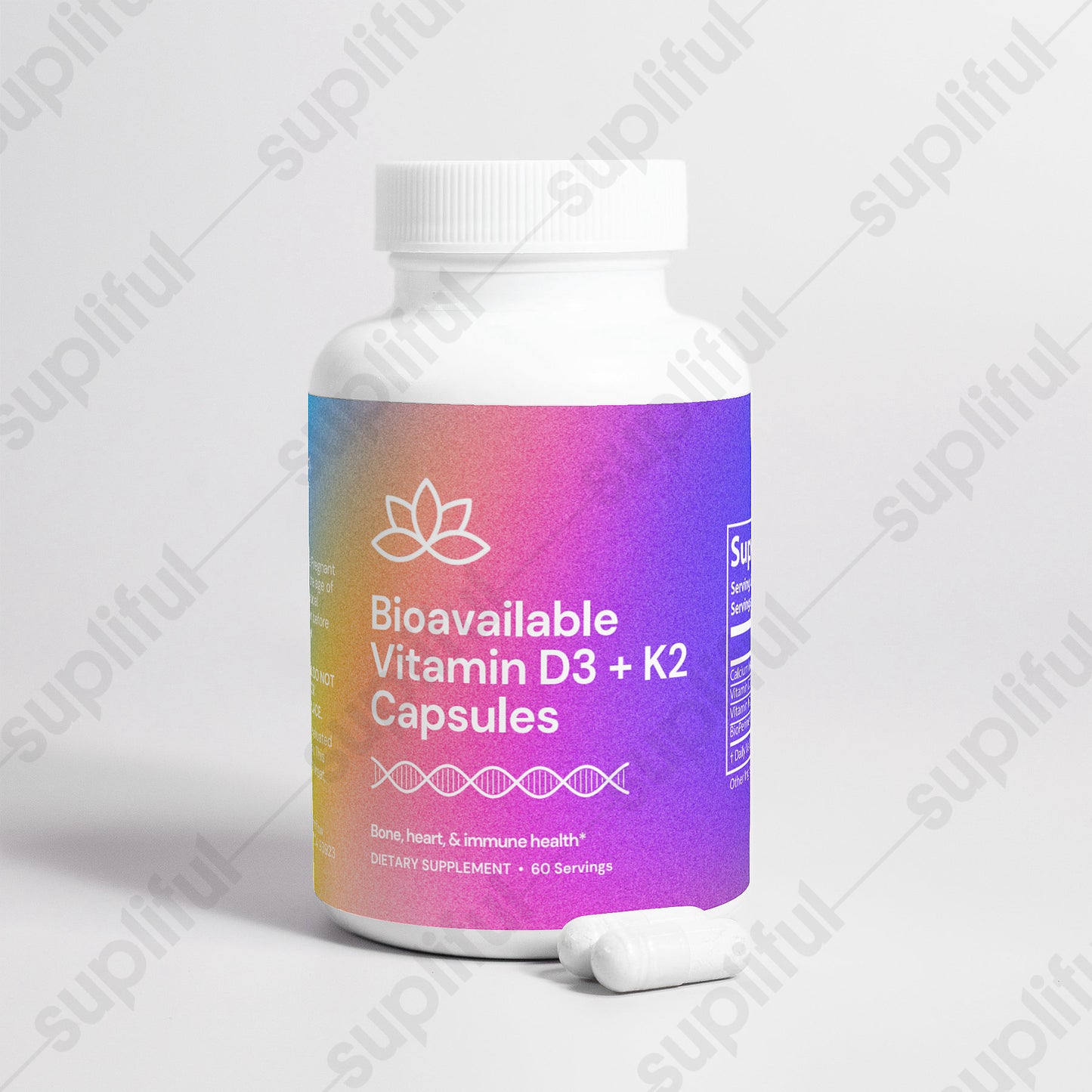 Bioavailable Vitamin D3 + K2 Capsules • Bone, Heart & Immune Support